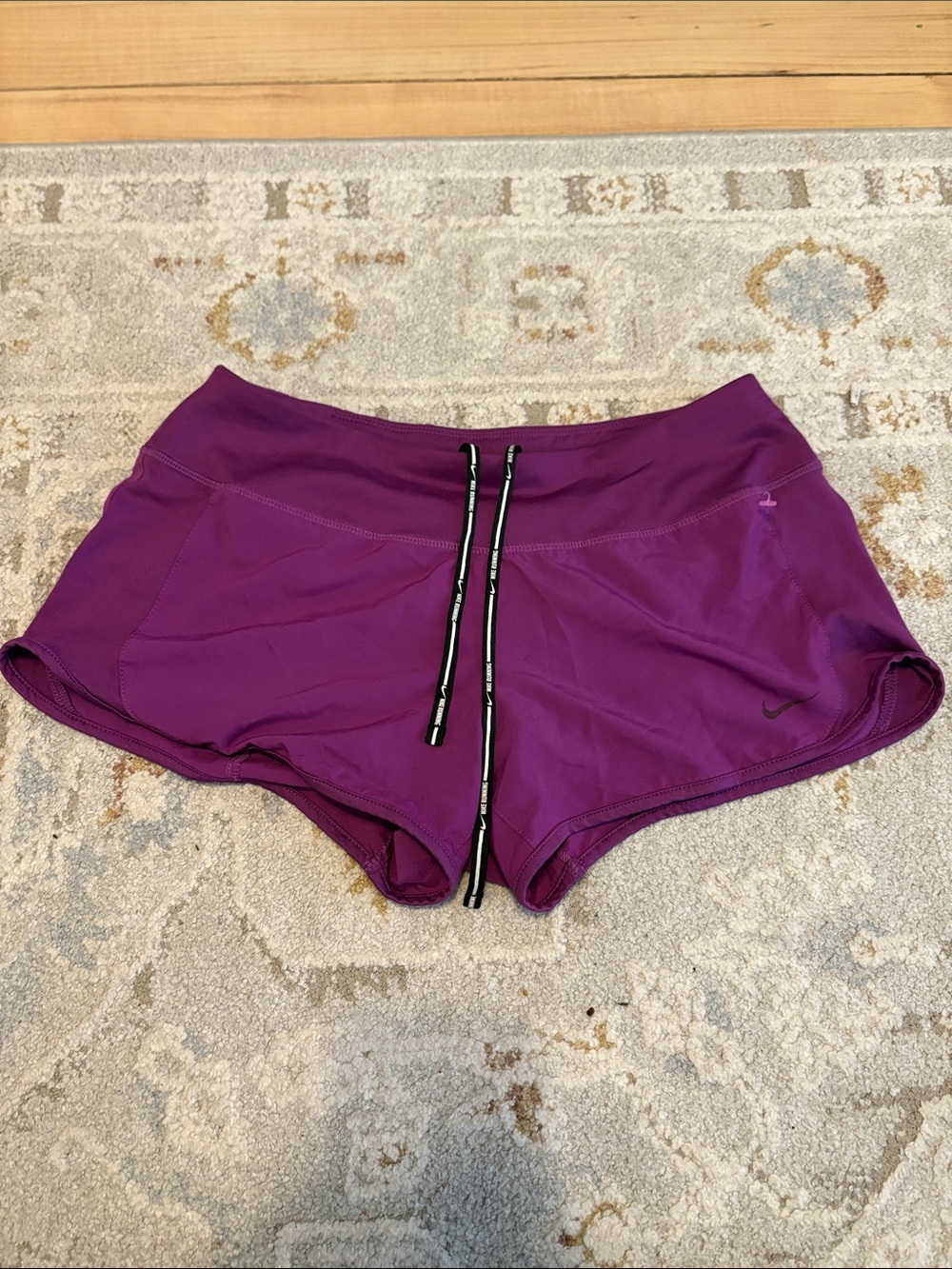 Nike Women's Plum Athletic Shorts with Black Drawstring